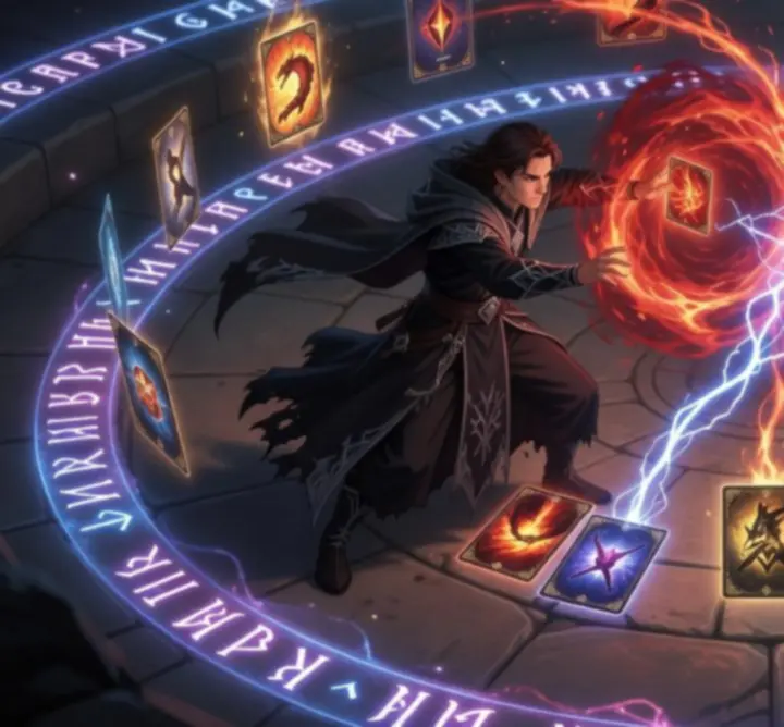 Cards triggering powerful synergy effects during a loop battle.