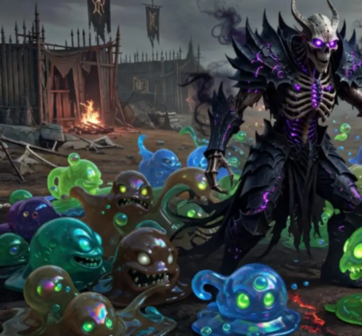Visual gallery of Look B.V. foes and terrain art along the looping path